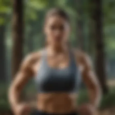 Dynamic Outdoor Fitness Regimen An individual engaging in a high-intensity workout outdoors