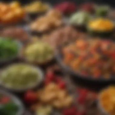Nutritious Food Selection Colorful assortment of nutritious foods arranged artistically