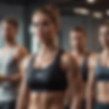 Supportive Fitness Community Group of individuals engaging in a supportive fitness community