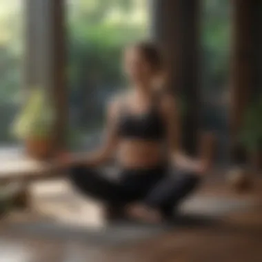 Mindful Yoga Session Mindful yoga practice in a serene environment