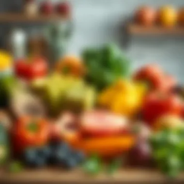 Colorful array of fresh fruits and vegetables