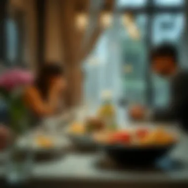 Mindful eating at a serene dining setting