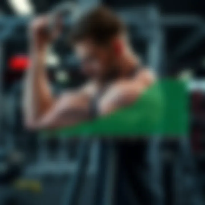 Graph showing progress tracking in arm strength training