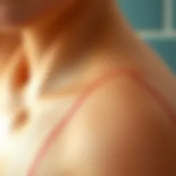 Illustration of skin layers with stretch marks