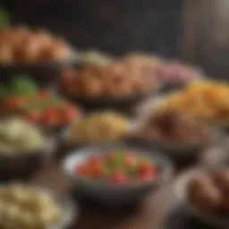 Keto diet food arrangement