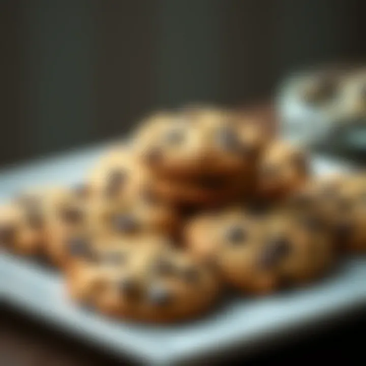 Delicious cookies arranged artfully on a plate.