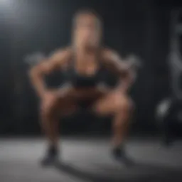 A person demonstrating a dumbbell squat
