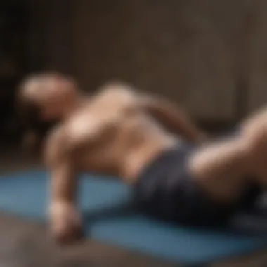 Crunches for Abdominal Definition A demonstration of crunches on a mat, emphasizing abdominal contraction.
