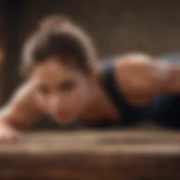 A person performing a plank exercise, showcasing core engagement.