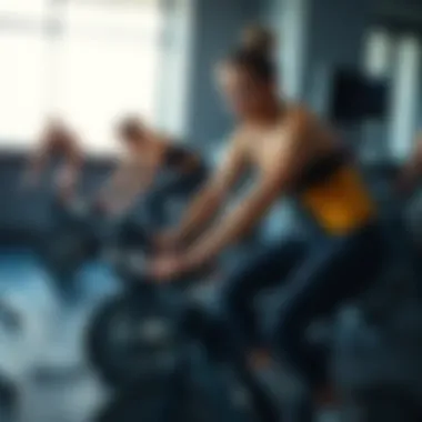 Intense indoor cycling session