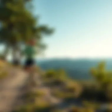 Jogging on a scenic trail