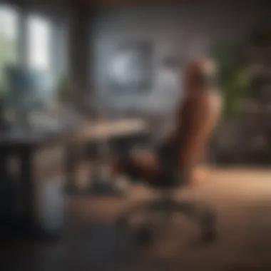 Ergonomic Solutions A workspace with ergonomic furniture promoting comfort and health