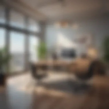 Calm Work Environment A serene office space with calming colors to reduce stress
