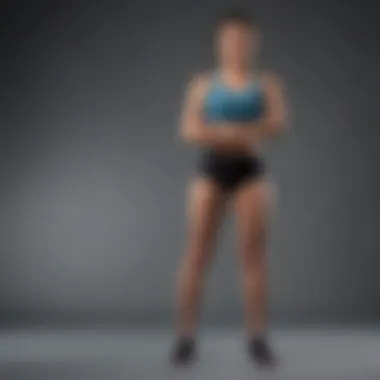 Standing Quad Stretch to Aid Recovery Individual engaging in quad stretch while standing