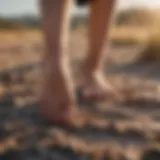 A close-up of dry, cracked feet highlighting the need for care