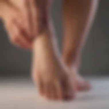 A dermatologist examining a foot with dry skin issues