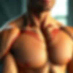 Anatomical illustration highlighting pectoral anatomy