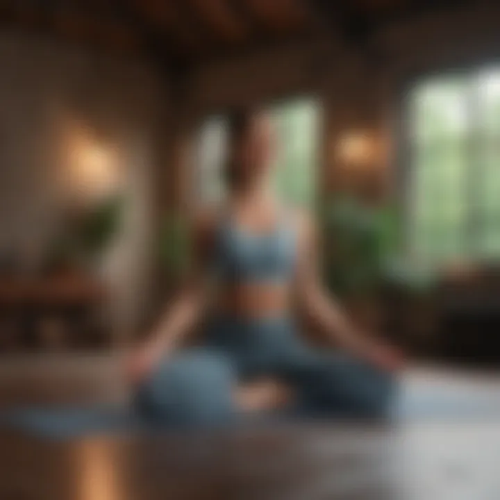 Individual practicing yoga in a serene environment