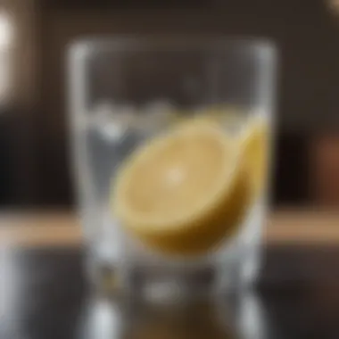 Glass of water with lemon for hydration