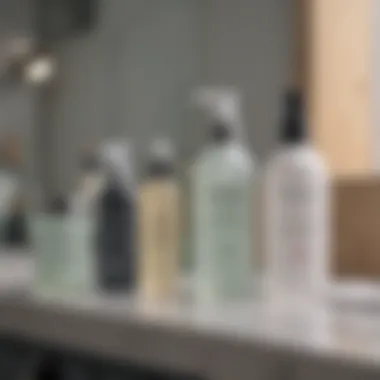 Hydrating Skincare Essentials Hydrating skincare products displayed on a bathroom counter