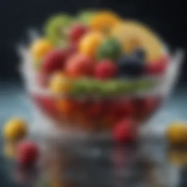 A colorful plate of fruits and vegetables high in water content