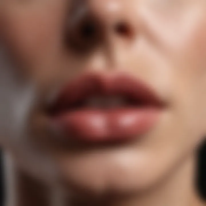 A close-up of hydrated and healthy lips