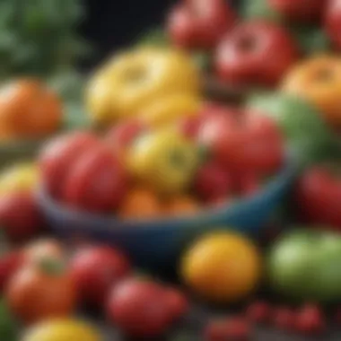 Vibrant Produce for Healthy Eating Colorful fruits and vegetables arranged artistically