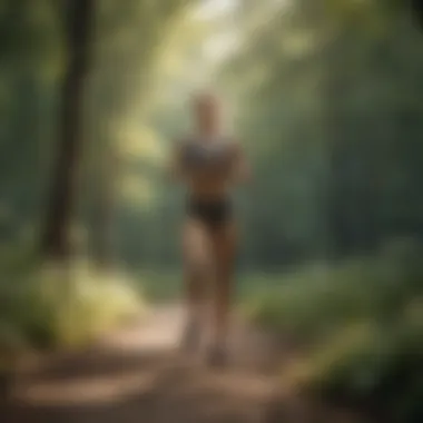 Engaging in Active Lifestyles Dynamic outdoor workout session with nature backdrop