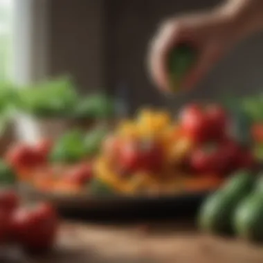 Nutrient-Rich Diet for Cardiovascular Health Fresh vegetables and fruits promoting heart health