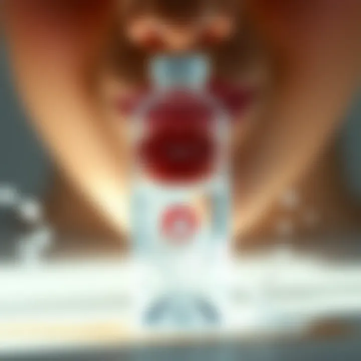 Hydration concept with a water bottle and lips