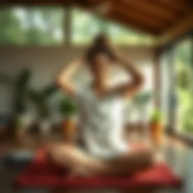 Serene meditation space promoting relaxation