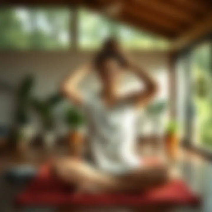 Serene meditation space promoting relaxation