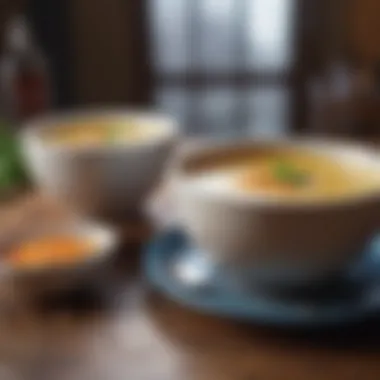 A warm cup of soup on a comforting table