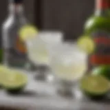 Freshly sliced limes surrounded by salt and tequila