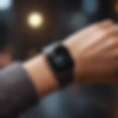 A fashionable fitness tracker for modern lifestyles Stylish fitness tracker on wrist