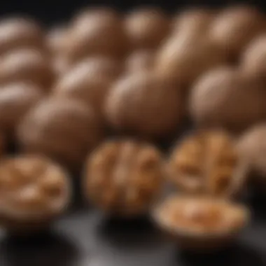 Close-up of walnuts showcasing their intricate texture and health benefits