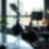 An ergonomic desk exercise bike in a modern workspace