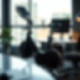 An ergonomic desk exercise bike in a modern workspace