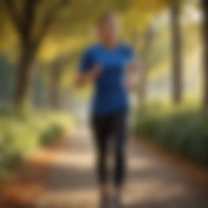 A person jogging in a scenic park