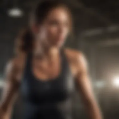 Athlete Engaged in High-Intensity Training A dynamic athlete performing a workout in a tight fitting athletic shirt