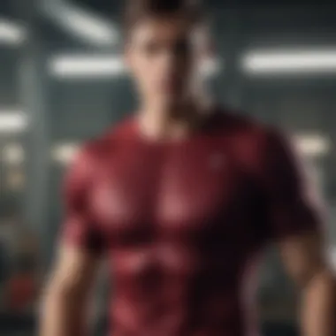 Diverse Designs in Athletic Apparel A collection of modern tight fitting athletic shirts in various colors and designs
