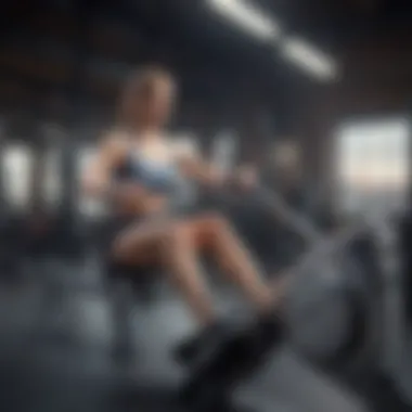 Rowing Machine: Full-Body Workout Excellence An innovative rowing machine in a modern gym setting