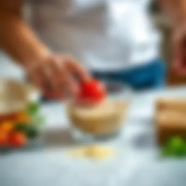 Measuring ingredients for balanced meal planning