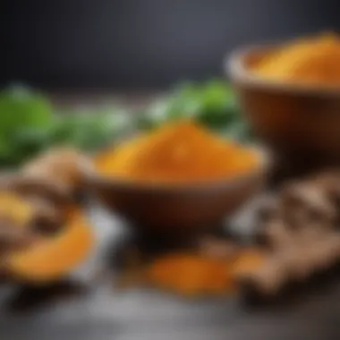 Turmeric and Ginger: Powerhouse Spices A close-up of turmeric and ginger, essential spices known for their anti-inflammatory benefits.