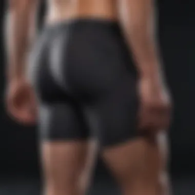 Close-up of the ergonomic design of Apex workout shorts