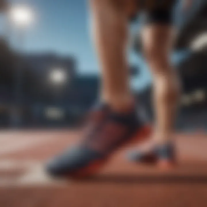 Athlete testing shoes on a track