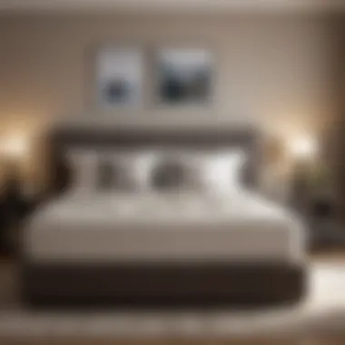 Comfortable Bedroom with Memory Foam Topper Relaxing bedroom scene with a memory foam topper on a bed, emphasizing comfort.