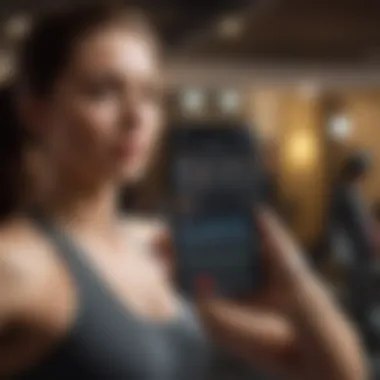 Tracking Fitness Progress with Apps Person tracking fitness progress using an app