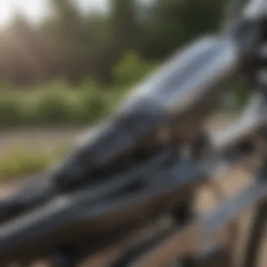 Detailed view of adjustable seat and handlebars