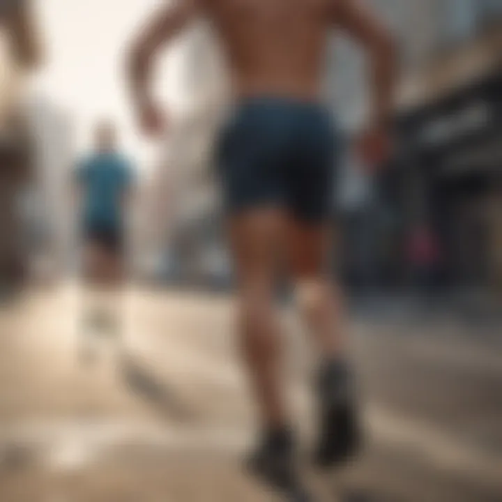 Runner showcasing shorts during a jog